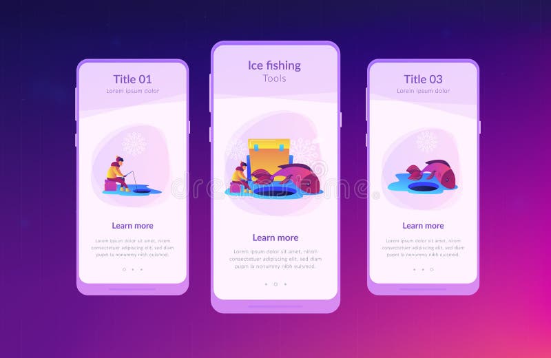 Ice fishing app interface template. royalty free illustration