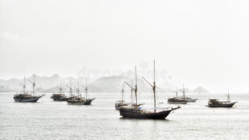 Fishermen boat traditional indonesia ocean