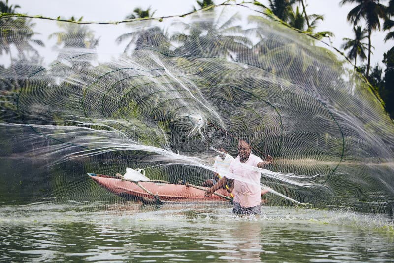 Indian Fishing Throw Net Stock Photos - Free & Royalty-Free Stock