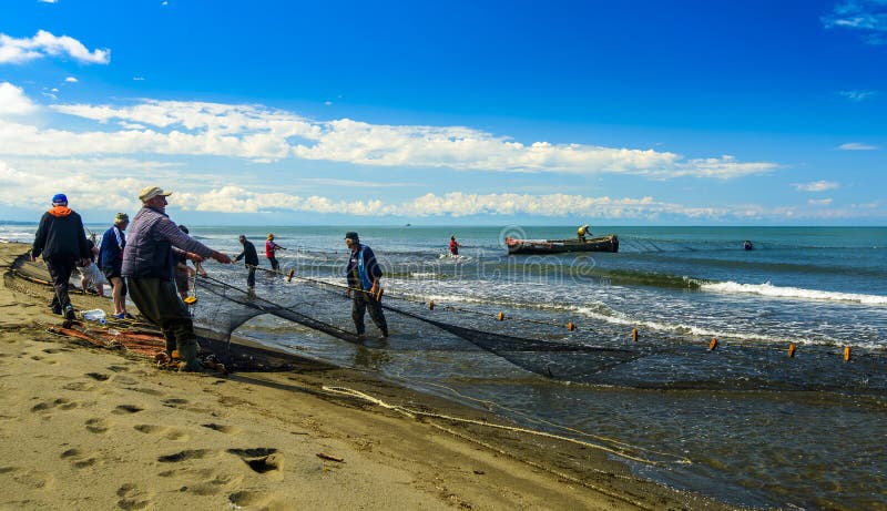Fishermen Georgia Black Sea Editorial Photography - Image of pulling