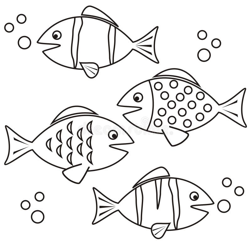 Colorable fish stock illustration. Illustration of child - 32160650