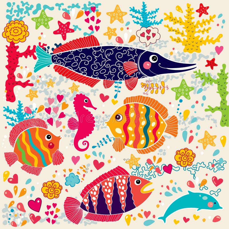 Fishes and marine life