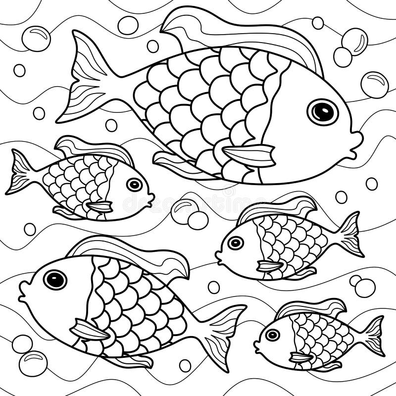 River Fishes Coloring Stock Illustrations – 93 River Fishes Coloring