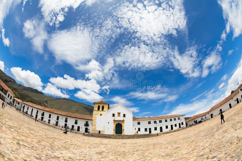 Fisheye villa de Leyva stock images Fisheye villa de Leyva stock images