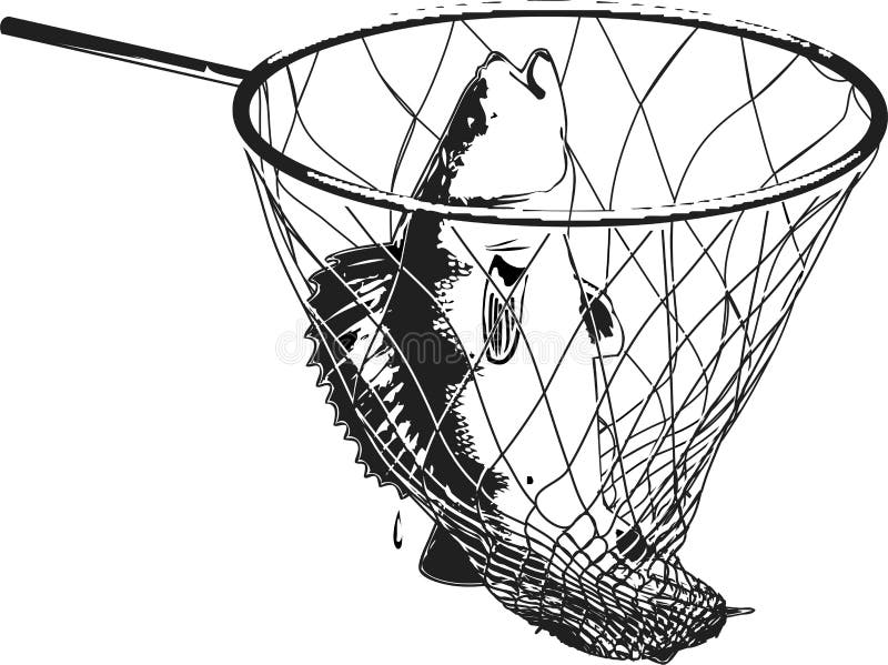 fisherman with net clipart black