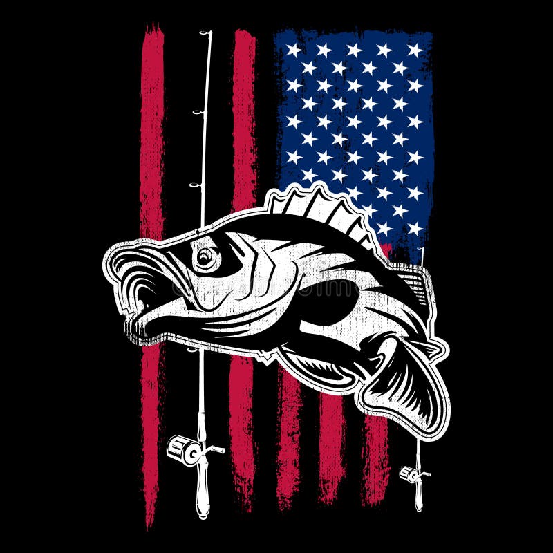 4th of July Fishing American Flag Pursuit of Bass graphic Digital Art by  Jacob Hughes  Fine Art America