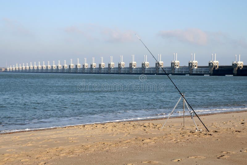 Fishing on beach