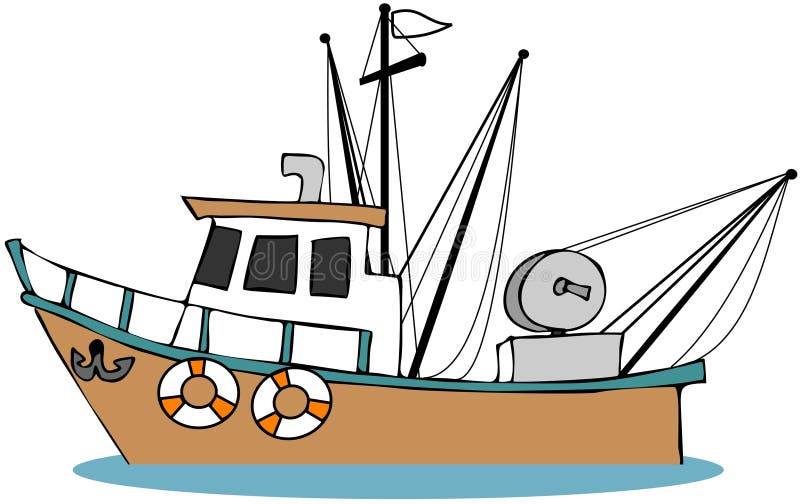 Fishing Boat stock illustration. Illustration of cartoon ...