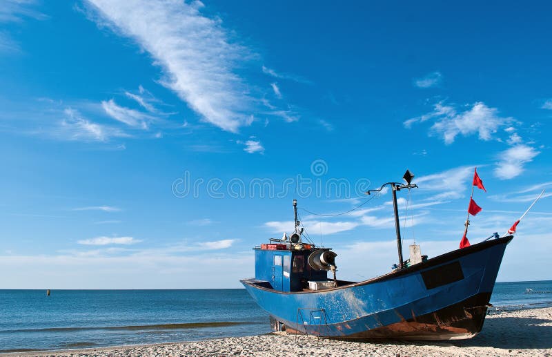 Fishing boat on the Baltic beach