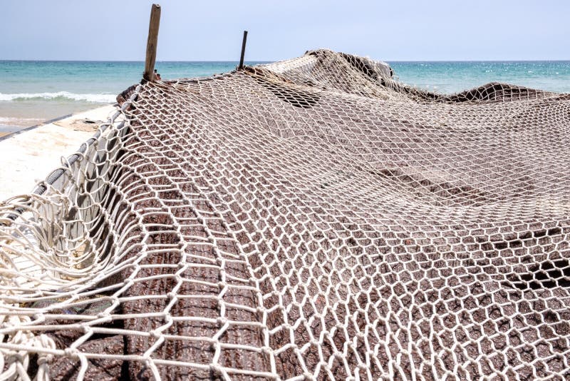 Fishing Boat Covered with Fishing Net Stock Image Image of nature
