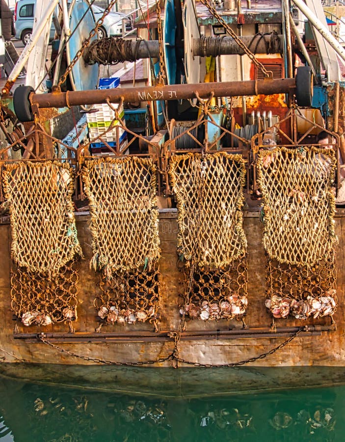 Fishing boat - detail shot from fishing net
