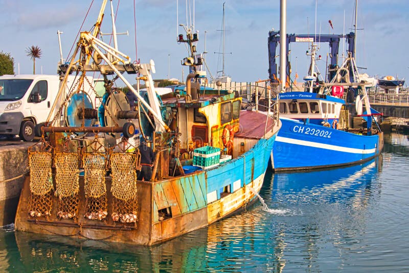 Fishing boat - detail shot from fishing net