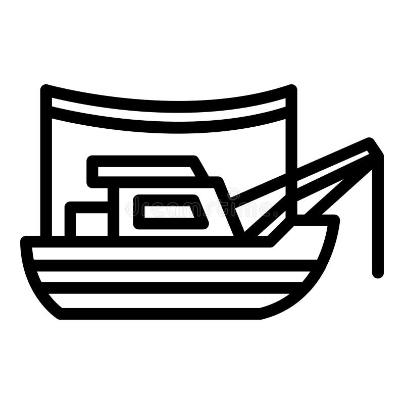 Download Fishing Boat Icon, Outline Style Stock Vector ...