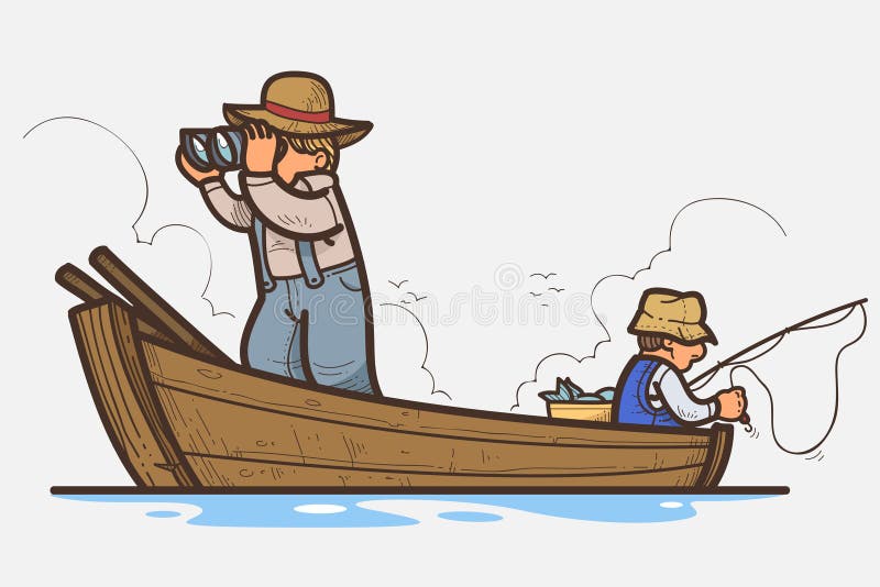 Two Men Boat Stock Illustrations – 244 Two Men Boat Stock