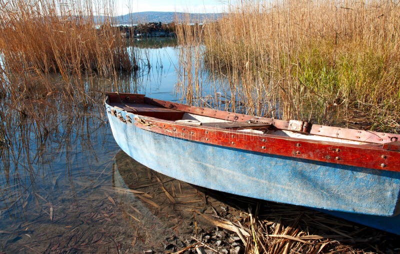 Fishing Boat on Lake Balaton Stock Photo Image of beautiful, pier
