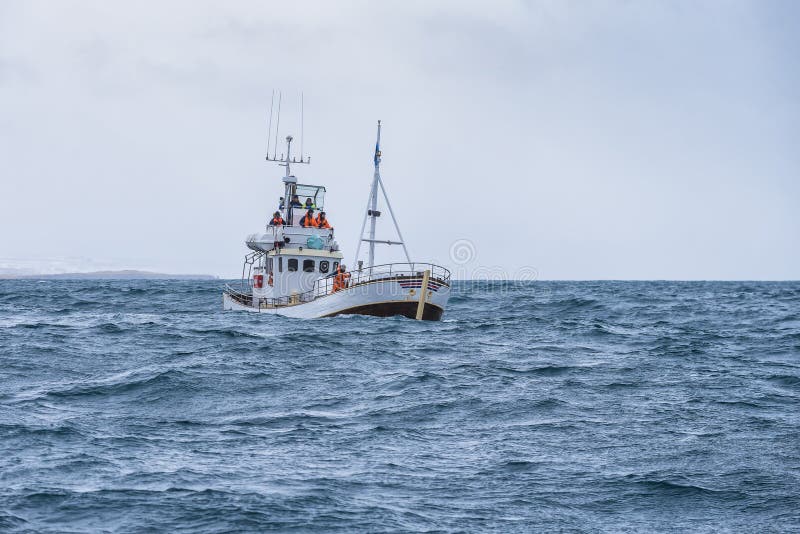 Fishing boat in the ocean stock photo. Image of fisherman 164720400