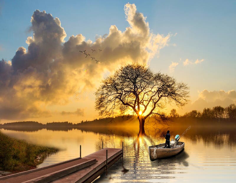 lake fishing boat