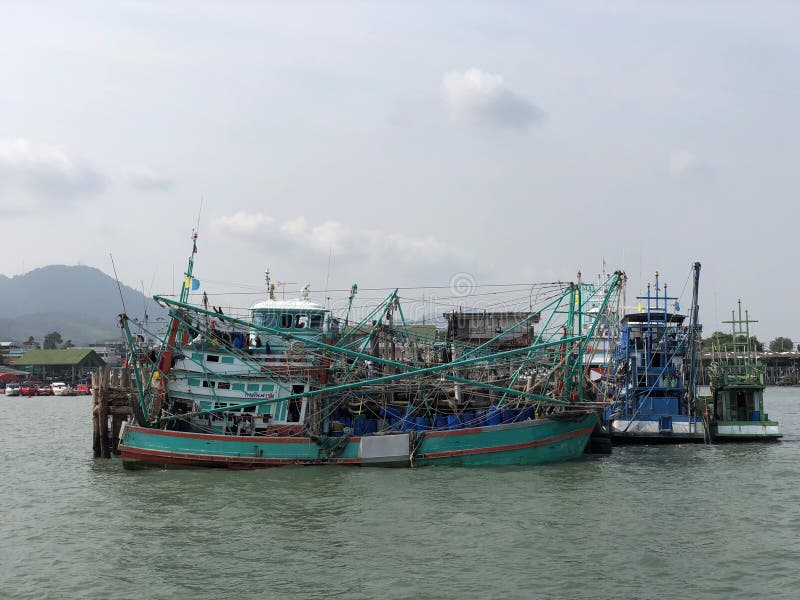 Fishing Boats In The Harbor Of Rayong Editorial Photography Image Of