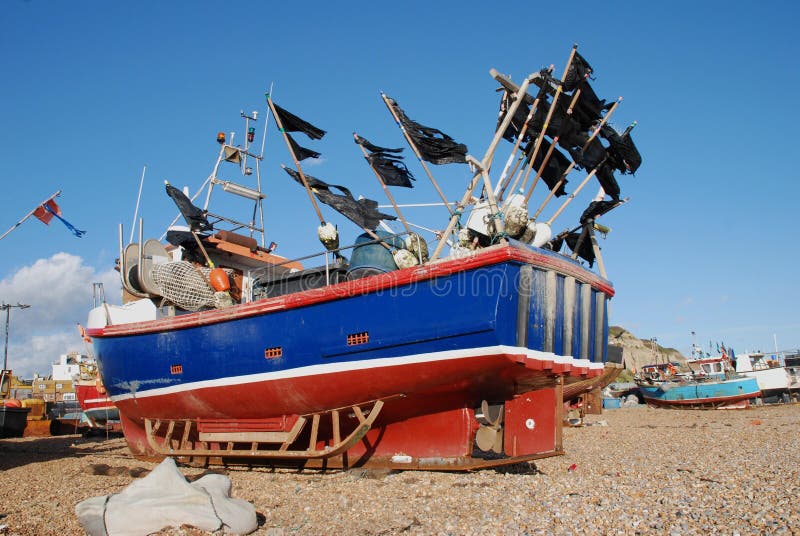 Fishing boats, Hastings stock image. Image of britain 11753595