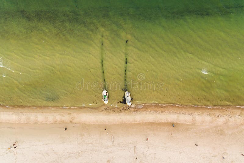 Top View Fishing Boats In The Shore Stock Image Image of view, tide
