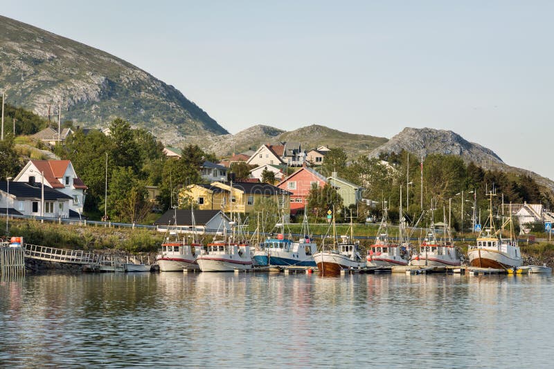 Fishing boats in small harbor, Norway