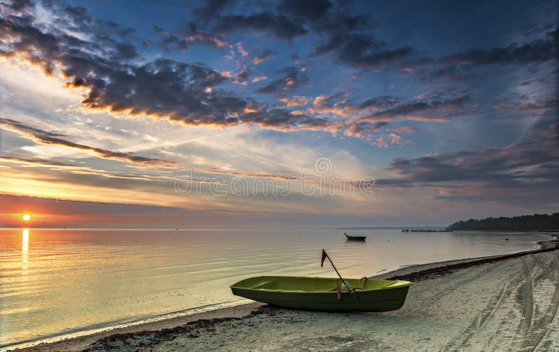 Fishing boats at sunrise,Latvia