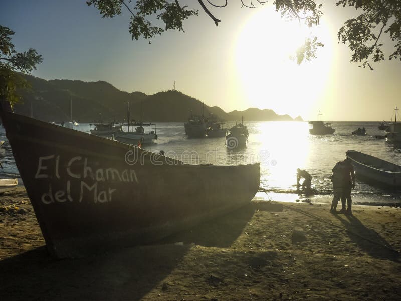 Fishing Boats at Taganga Bay in Colombia