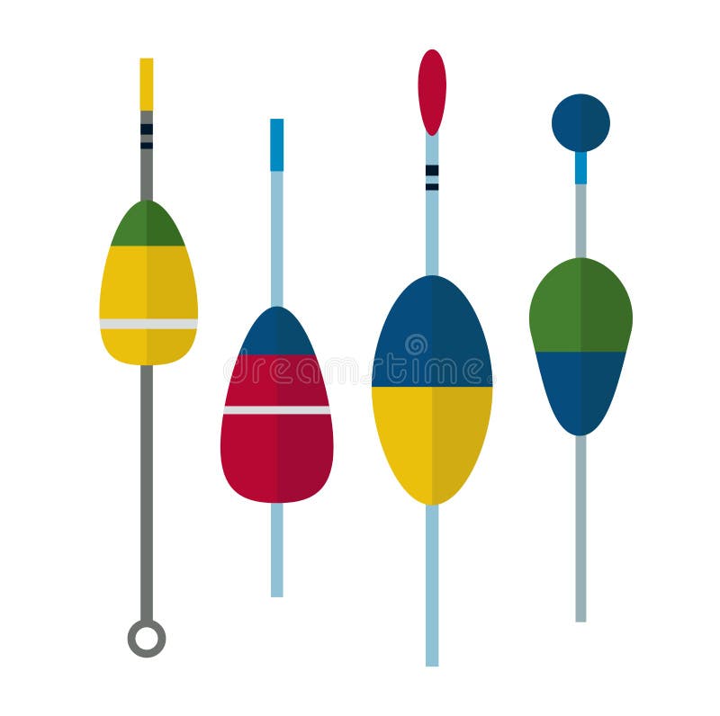 Download Fishing Bobbers Flat Icons Vector Illustration Stock ...