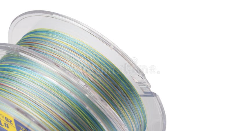 Fishing Braided Line Isolated on White Background. Spool of