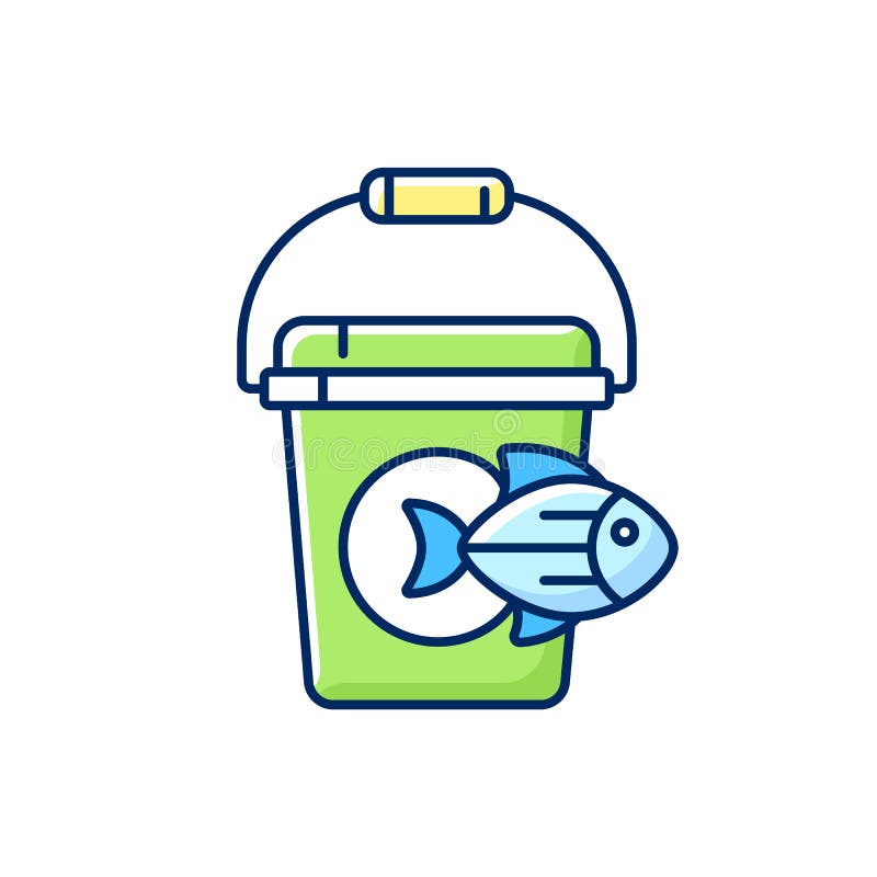 Fishing Bucket RGB Color Icon Stock Vector - Illustration of fishing, full:  209314328