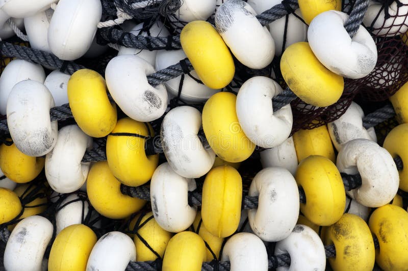 Fishing net with corks. stock photo. Image of industry 63547986