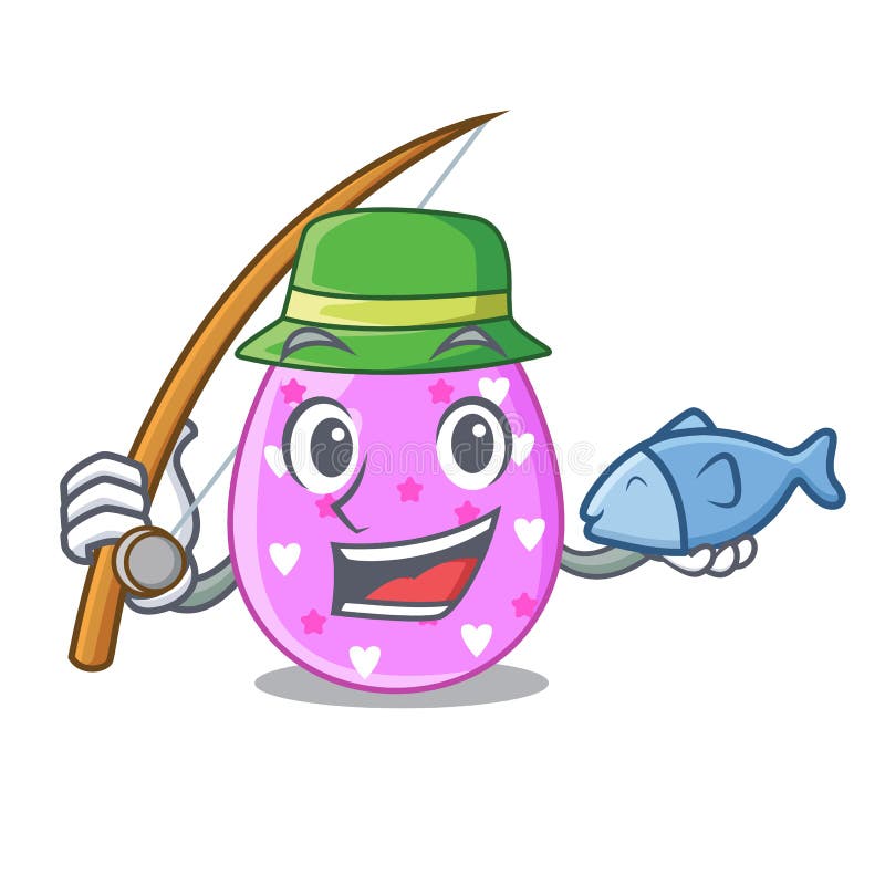 Fishing Eggs Easter Holiday Character for Spectacle Stock Vector