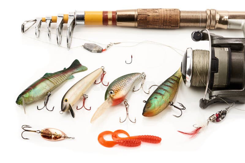 Fly Fishing Equipment Near a Lake Stock Image Image of hook