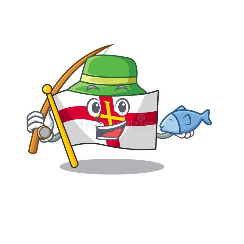 https://thumbs.dreamstime.com/b/fishing-flag-guernsey-flies-character-pole-vector-illustration-161836611.jpg