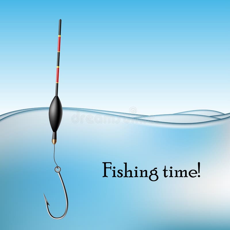 Fishing float and hook in water