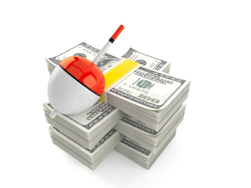 Fishing Float on Stack of Money Stock Illustration Illustration of