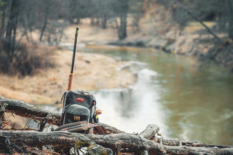 Fishing Gear on the River Bank Stock Image Image of trout, outdoor