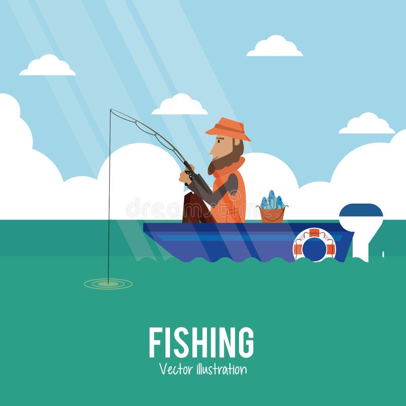 Fishing graphic design stock vector. Illustration of hobby 82858596