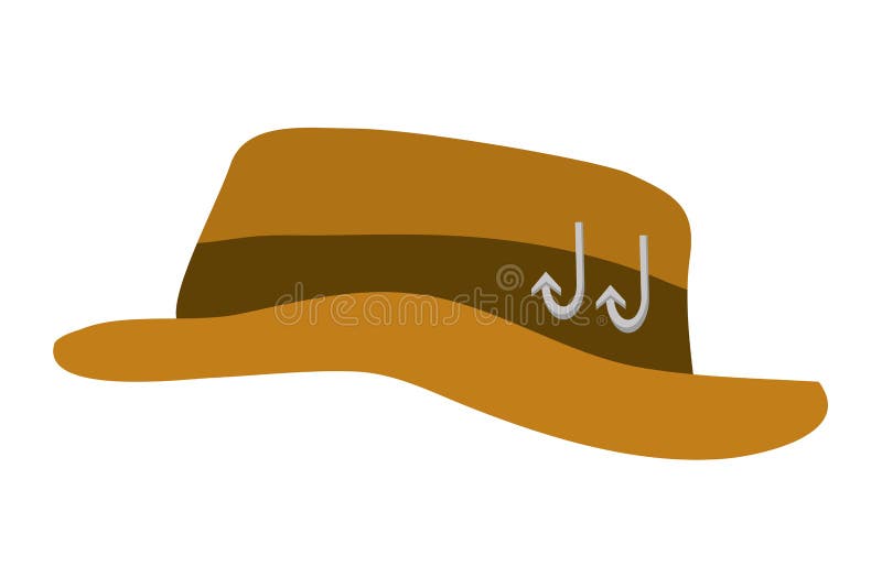 Fishing hat with hooks stock vector. Illustration of fisher - 142010402