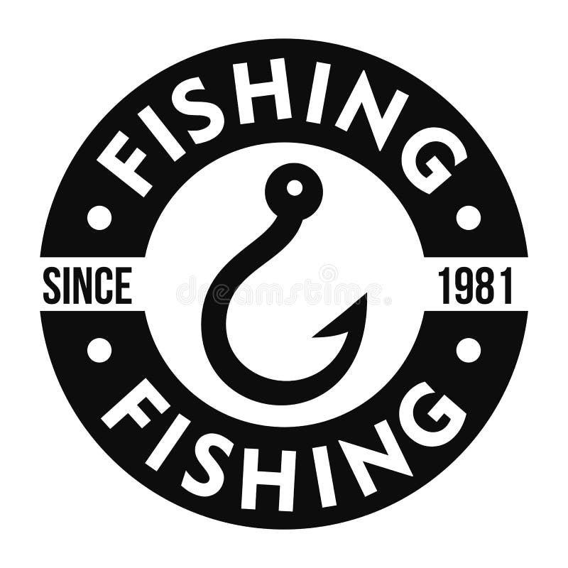 Fishing hook club logo, simple style stock illustration Fishing hook club logo, simple style stock illustration