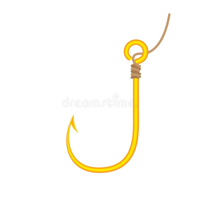 Gold and Silver Fishing Hook Icon Isolated on Black Background. Fishing  Tackle. Long Shadow Style Stock Vector - Illustration of metal, trap:  274642321