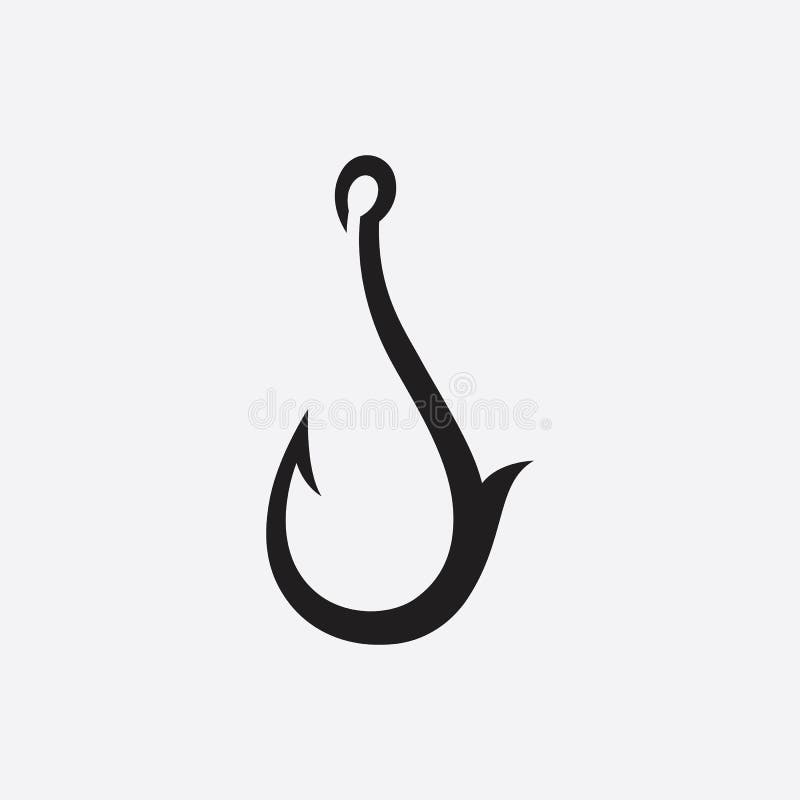 Fishing Hook Logo Design Concept Template Stock Vector Illustration of design, seafood 216465072