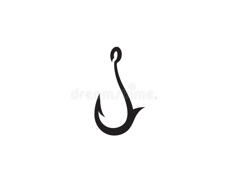 Fishing Hook Logo Design Concept Template. Fully Editable Vector Stock Vector Illustration of