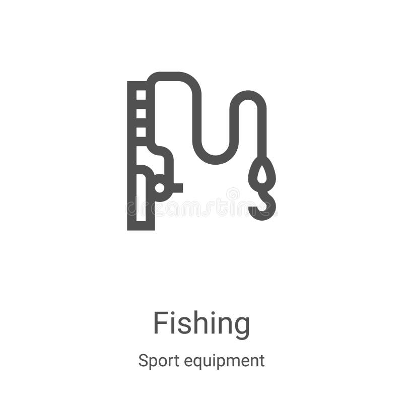 fishing icon vector from sport equipment collection. Thin line fishing outline icon vector illustration. Linear symbol for use on