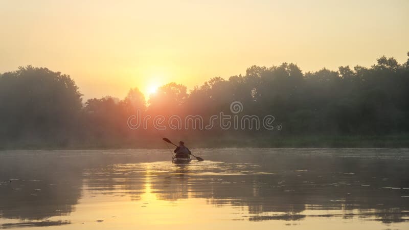 Man Fishing In A Kayak On Cheat Lake In West