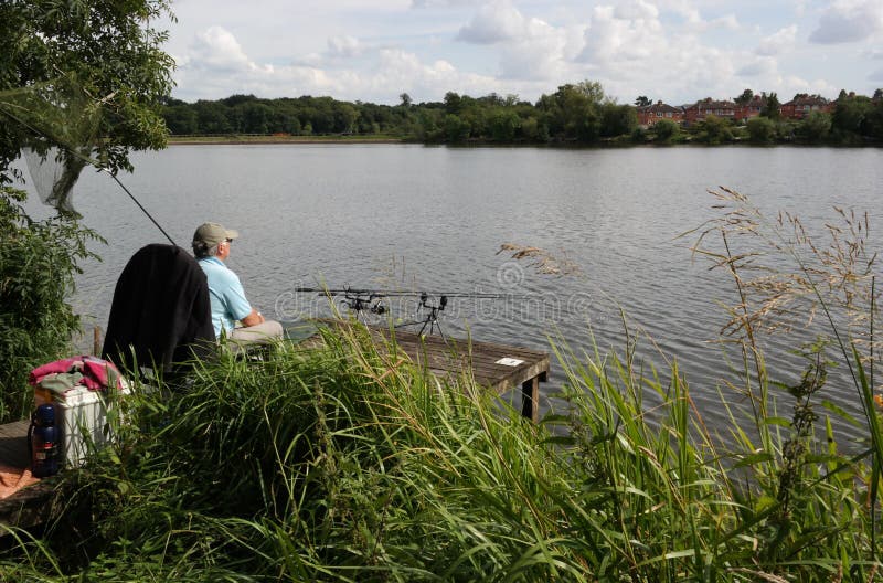 Fishing in lake