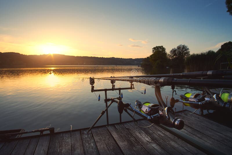 Fishing on lake stock photo. Image of nature, sport - 132639638