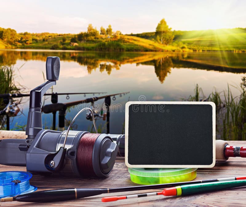 Fishing on the lake stock image. Image of equipment, rubber 35044463