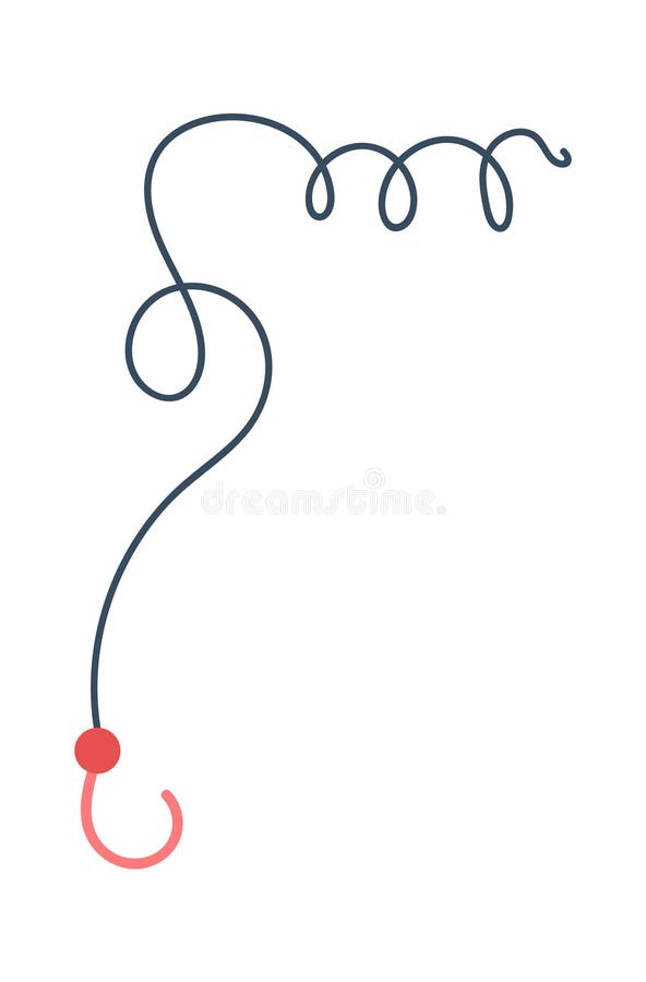 Fishing Line with Hook stock vector. Illustration of tackle 274268868