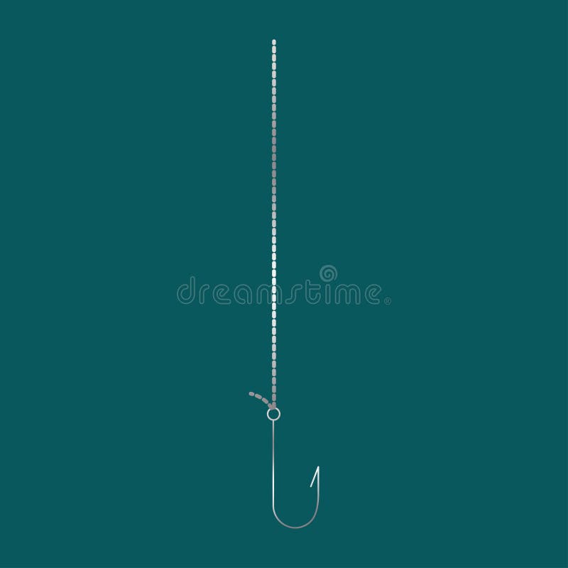 Fishing line with a hook stock vector. Illustration of bait 142344676